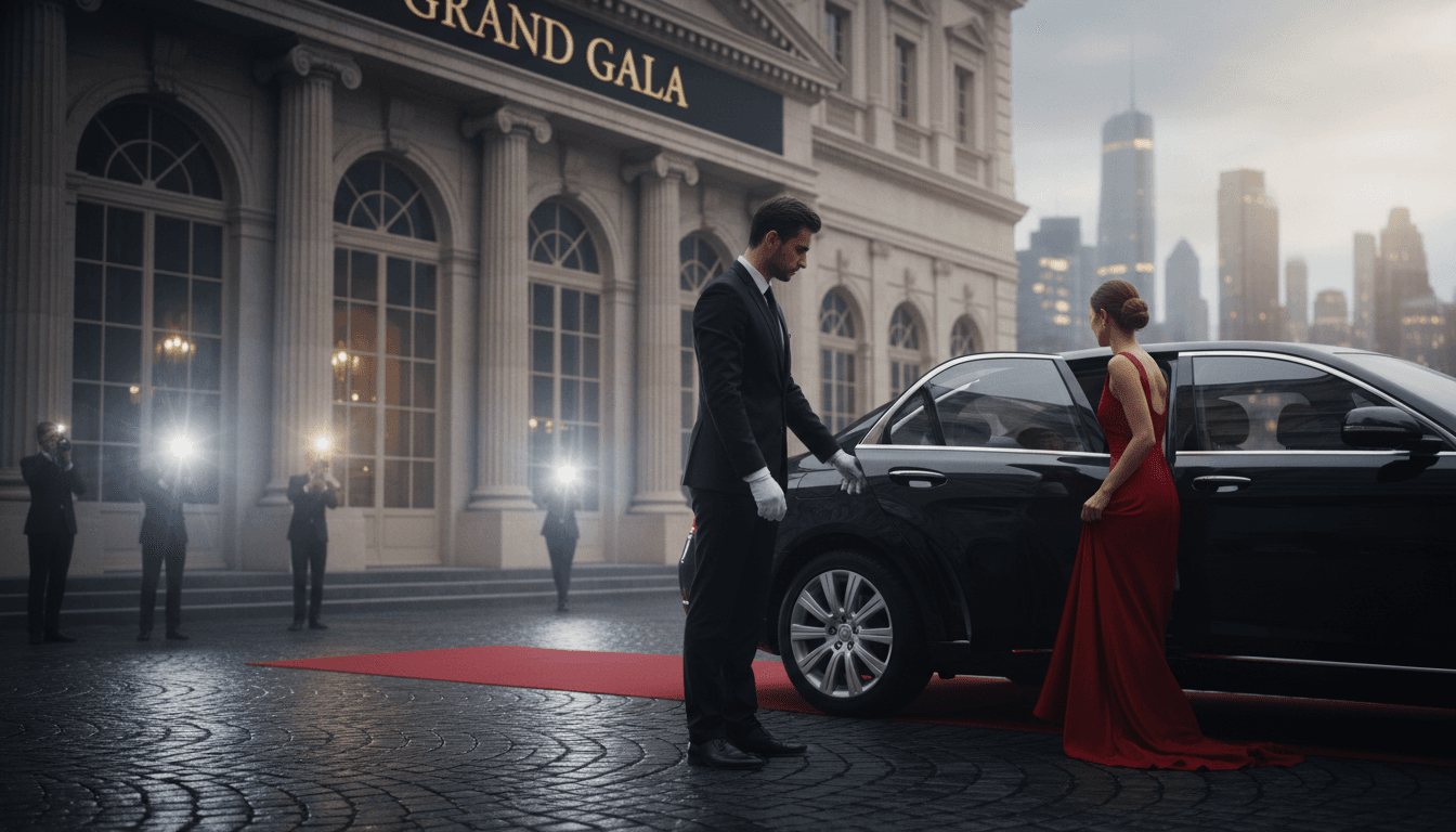 Chauffeur opening car door