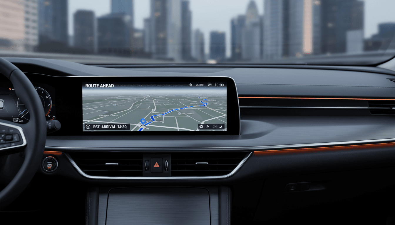 Route displayed on dashboard screen