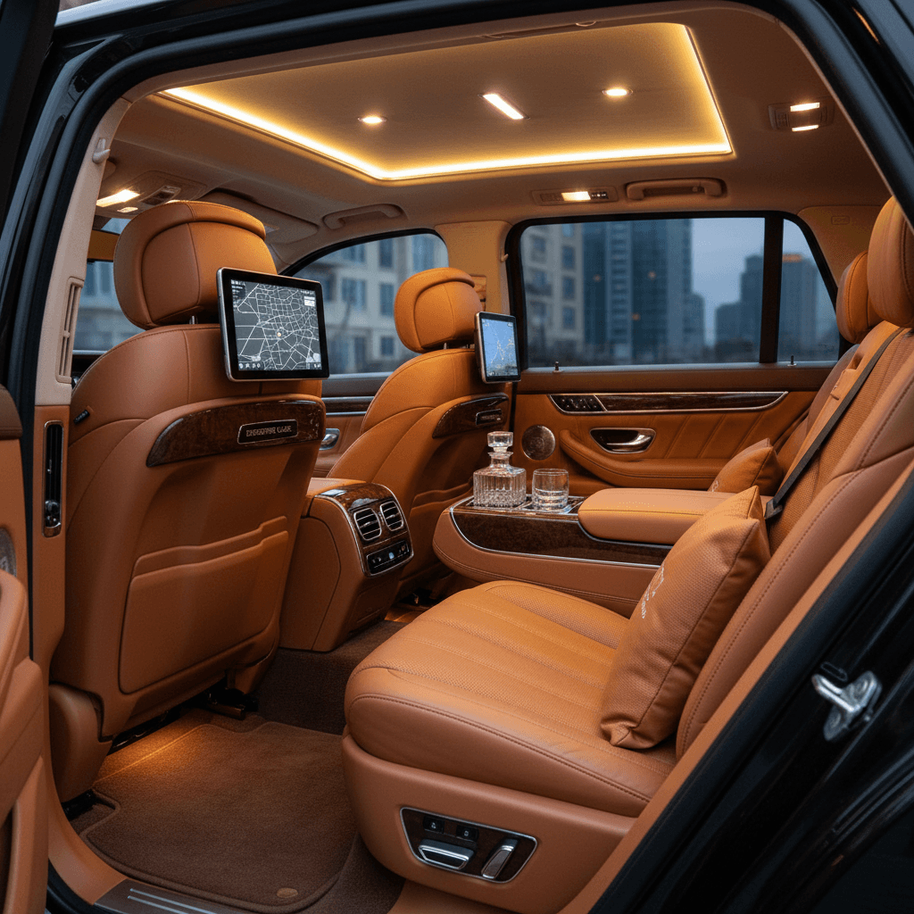 Rear seat with ambient lighting and spacious legroom